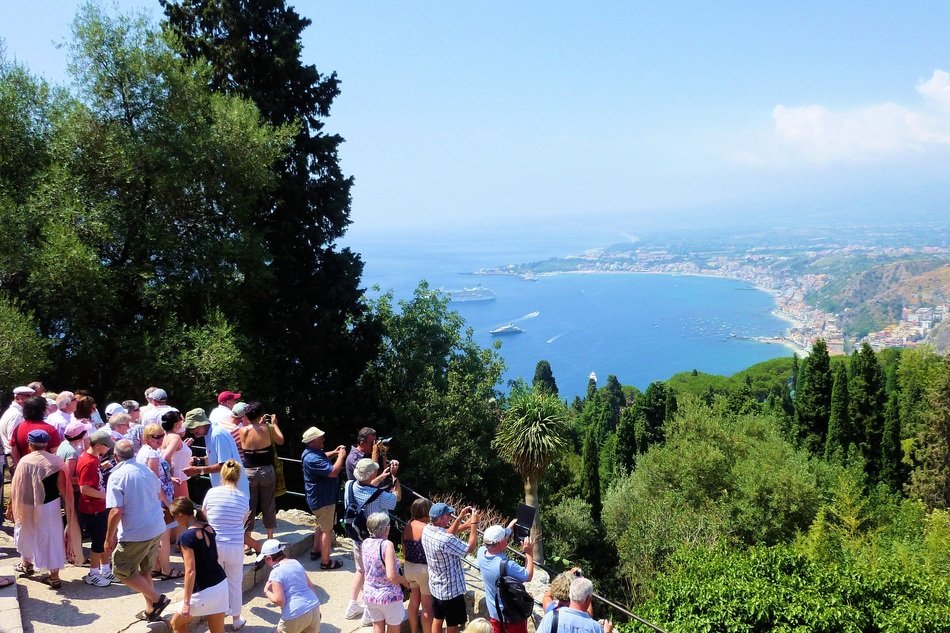 landscape of the tourists in nature
