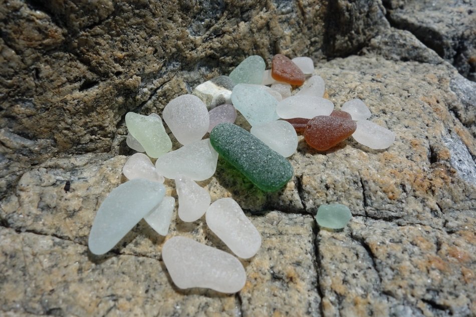 polished glass and stones