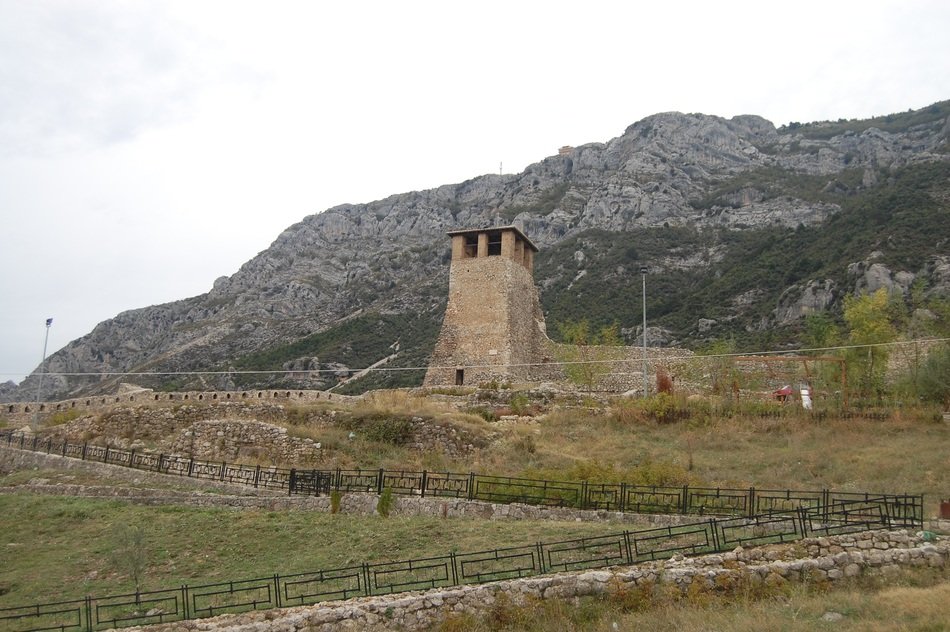 medieval castle tower in the mountains