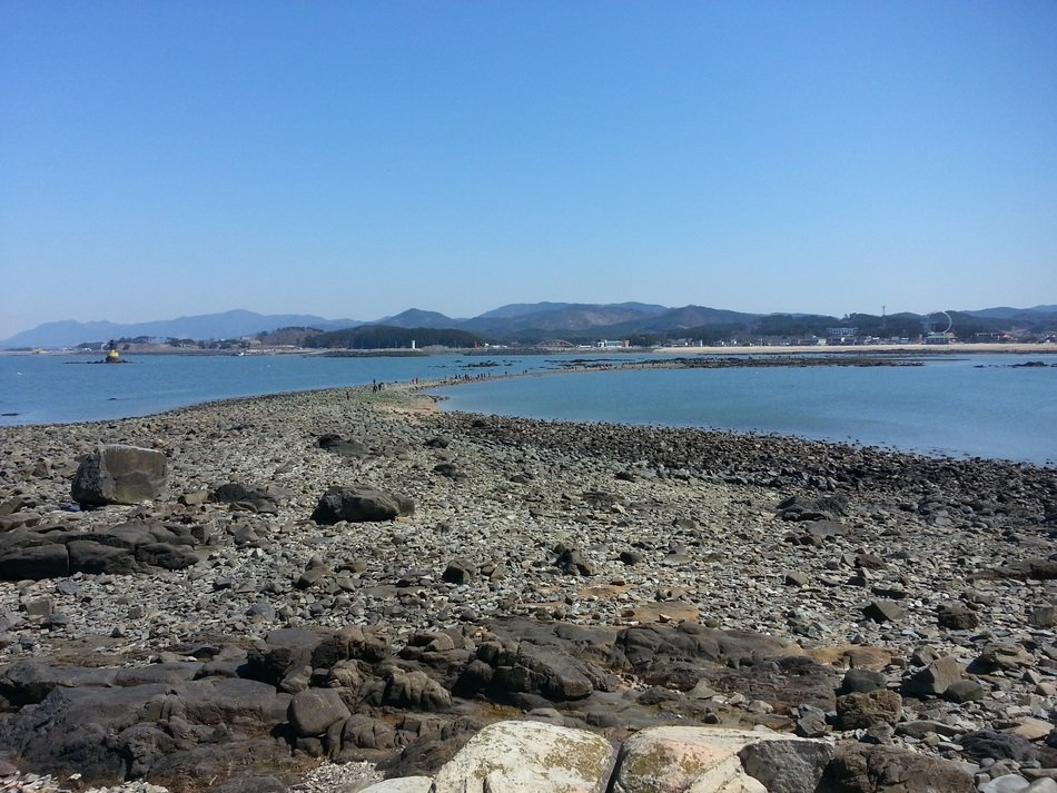 island with stones in the ocean