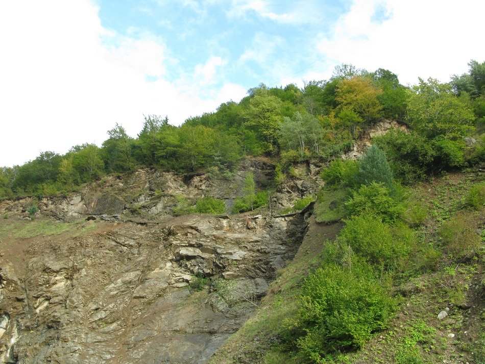 Beautiful canyon with green plants in Georgia