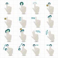 Touch Gestures and Hand Icons N2