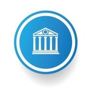 Bank symbol button on White background vector