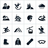 Black Snowboarding Icons