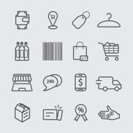 Shopping and online shopping line icon