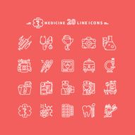 Set of Outline Medicine Icons