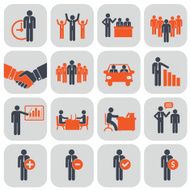 Human resources and management icons set Vector ilustration