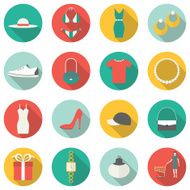 Shopping flat icons Vector illustration