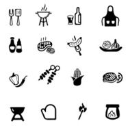 Barbecue Grill Silhouette icons N2