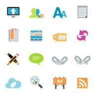 Flat Blog & Internet icons