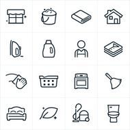 Cleaning Icons - Line Style