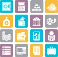 Silhouette Bank and Finance Icons