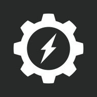 Gear with lightning icon