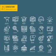 Set of thin line web icons for education N2