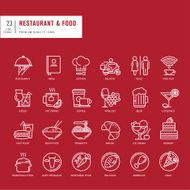 Set of thin line web icons for restaurant and food N2