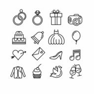 wedding icons set N9