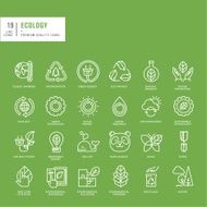 Set of thin line web icons for ecology