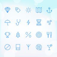 20 Trendy Thin Icons for web and mobile Set 6