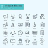 Thin line icons set Icons for business digital marketing