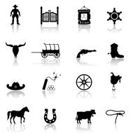 Wild West Cowboy Icon Set