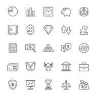 Set of Outline stroke Finance and Stock icon N2