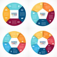 Vector circle infographics set Template for cycle diagram graph presentation