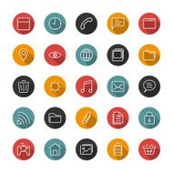 Set of thin icons Style flat Vector ui web app N4
