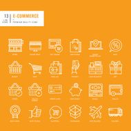 Set of thin lines web icons for e-commerce