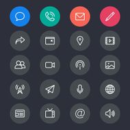 Media and communication line icons