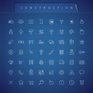 Construction Thin Icons Set