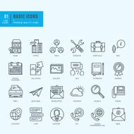 Thin line icons set Universal for website and app design N2