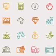 Finance Line variety color icons