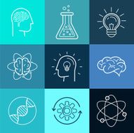Vector icons and signs in trendy linear style