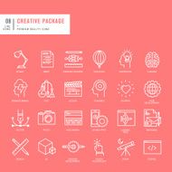 Set of thin lines web icons for graphic and design