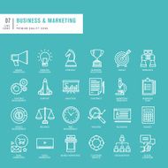 Set of thin lines web icons for business and marketing