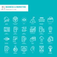 Set of thin lines web icons for business and marketing N2