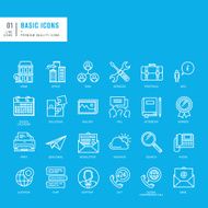 Set of basic thin lines web icons N2