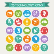 technology icons set N2