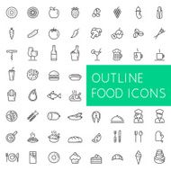 Outline food icons set for web and applications