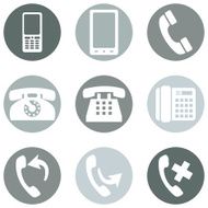 Vector Set of Telephone Icons N2
