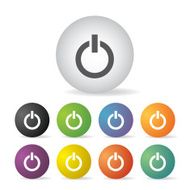 power switch off icon set