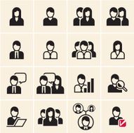 People vector icons set