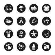Summer Season Icons - Black Circle Series
