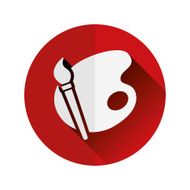 palette and brush flat icon N2