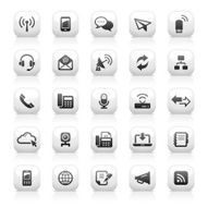 White Button Icons Set N18