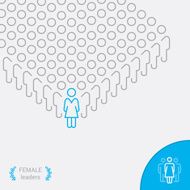 Female Leaders - Infographic vector line icon