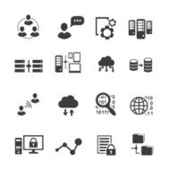 Big data icon set analytics cloud computing digital processing