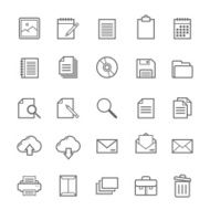 Set of Outline stroke document icon N2