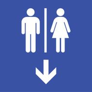 Toilet flat icon and arrow Vector illustration eps10