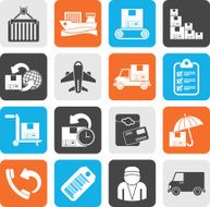 Silhouette Cargo shipping and delivery icons